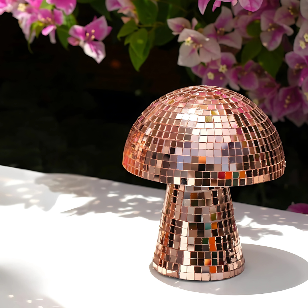 Retro Mushroom Table Lamp | Metallic Disco Design 4
