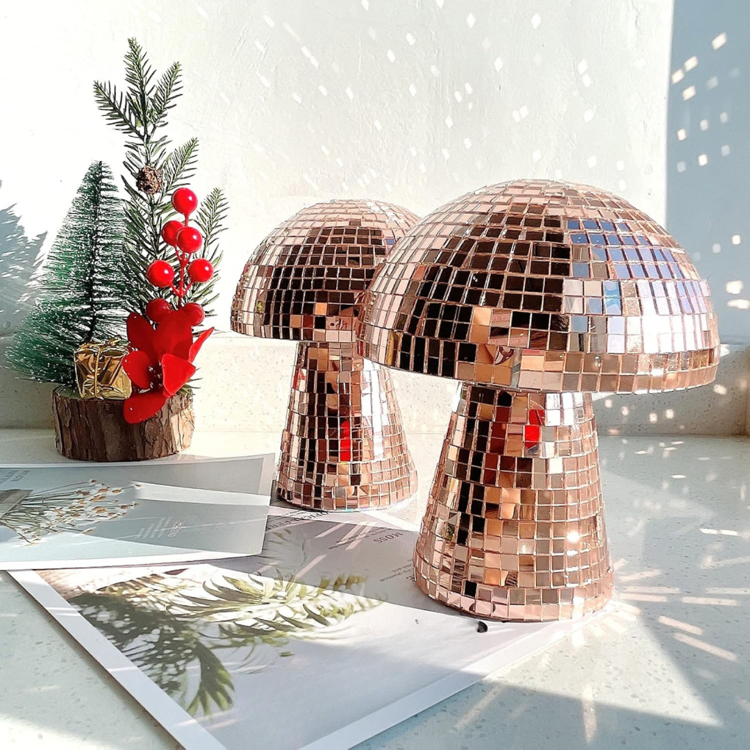 Retro Mushroom Table Lamp | Metallic Disco Design 5