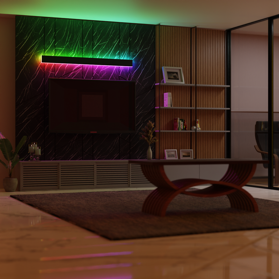 Sleek Black LED Outdoor Wall Light | Colour-Changing & Dimmable 2