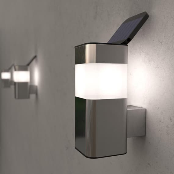 Sleek Solar Wall Light | Stainless Steel & Dual Panel Technology 0