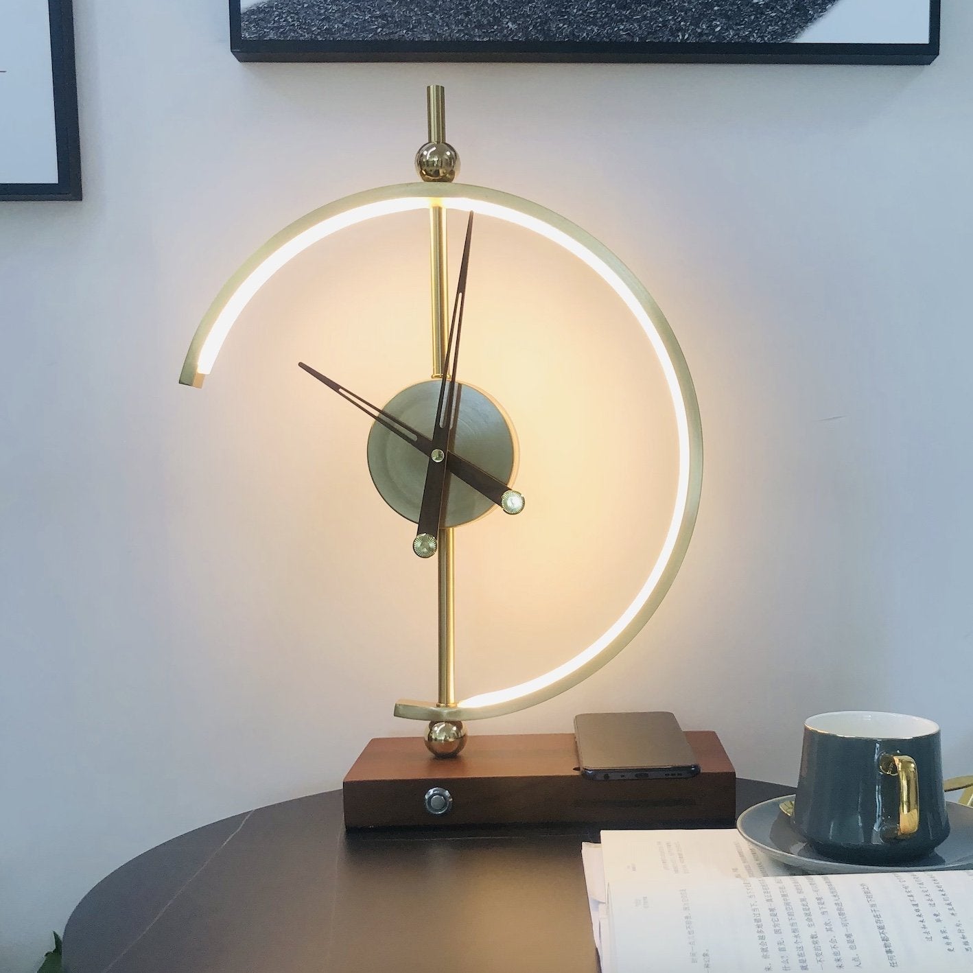 Sleek Table Lamp | Wireless Charger & Clock 6