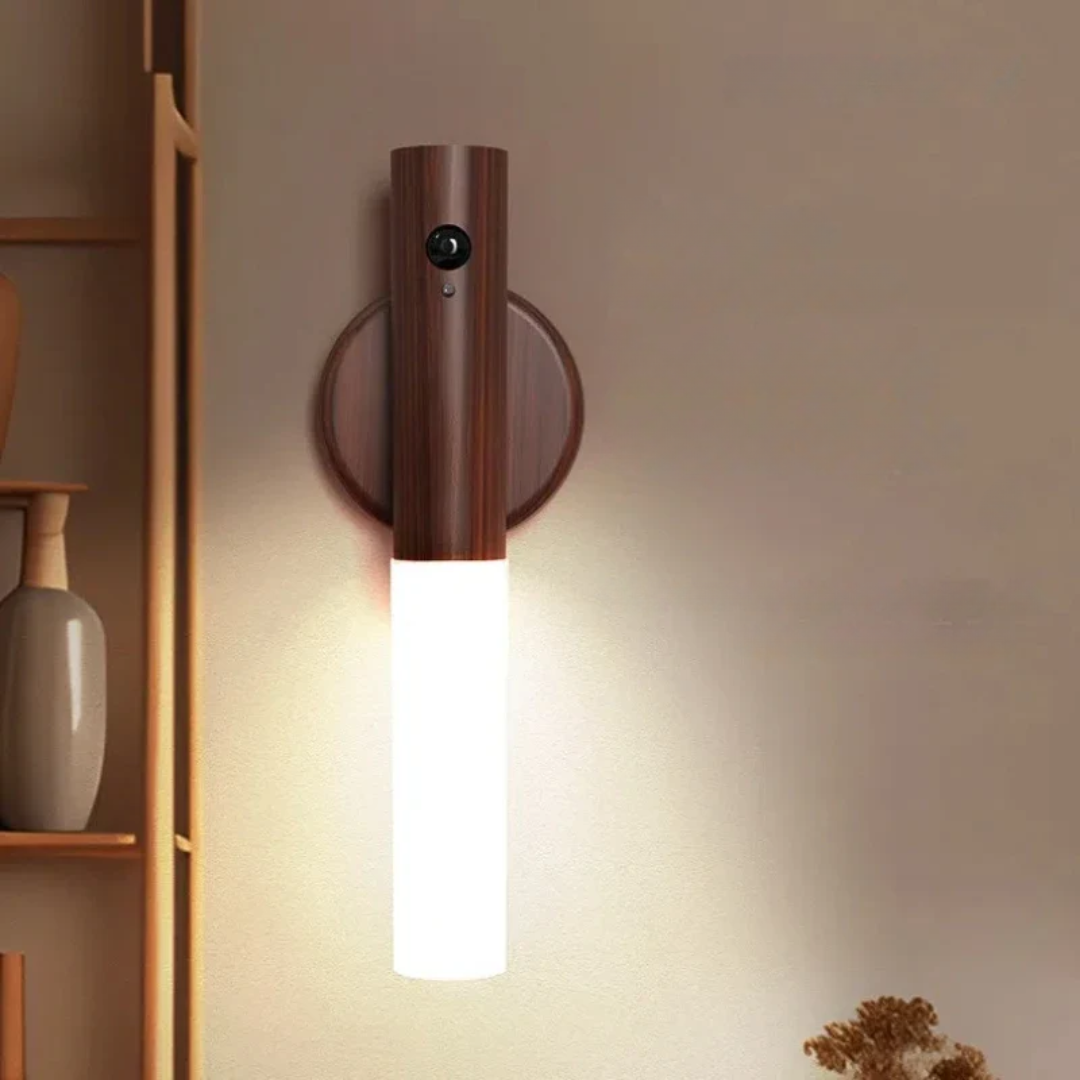 Smart Motion Sensor Wall Light | LED & Wooden Design 0