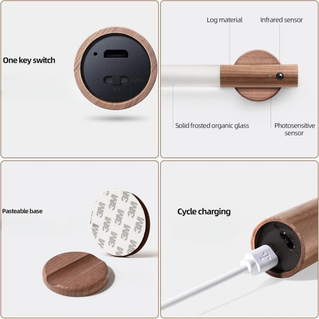 Smart Motion Sensor Wall Light | LED & Wooden Design 8