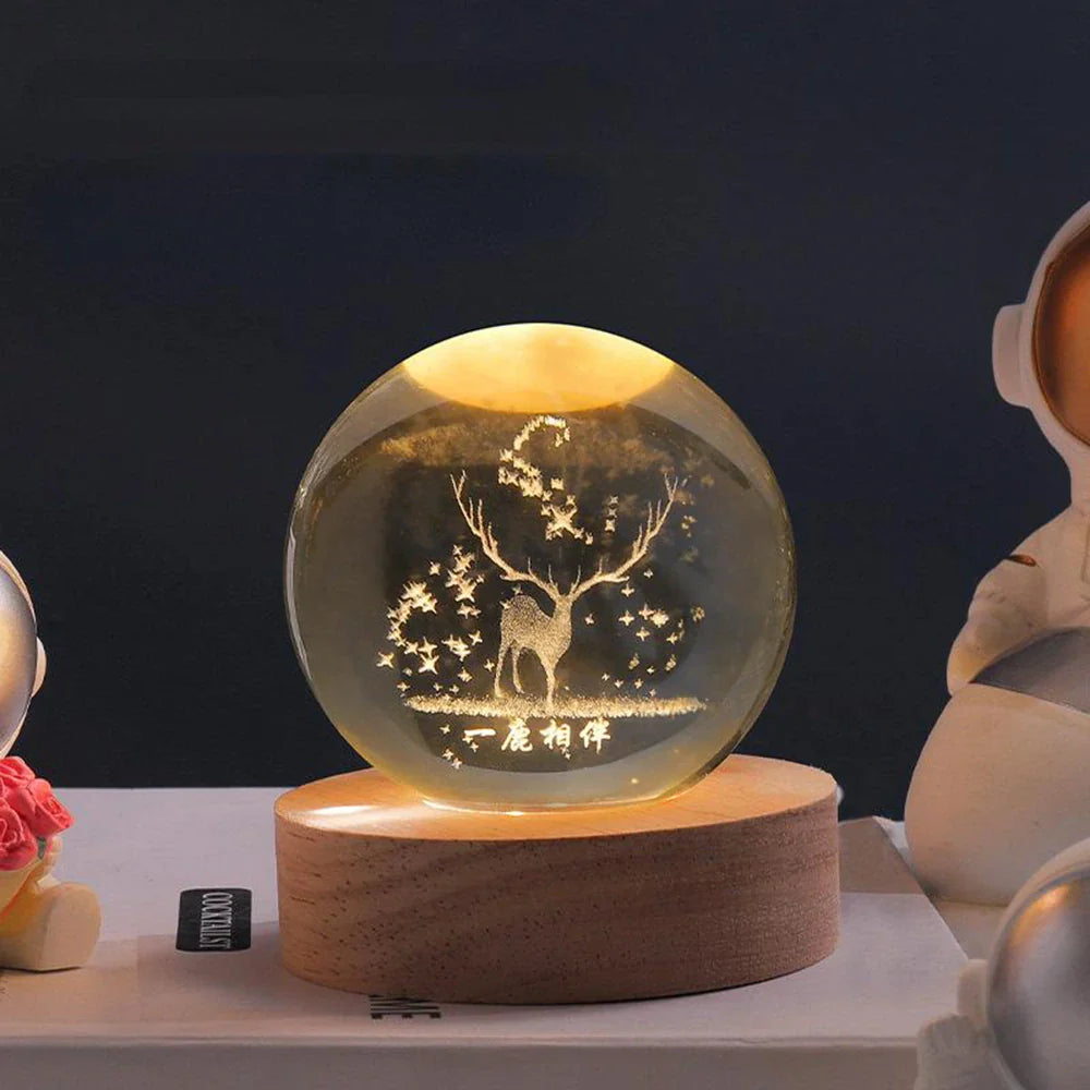 Stunning 3D Crystal LED Night Light | USB Powered & Elegant Design 17