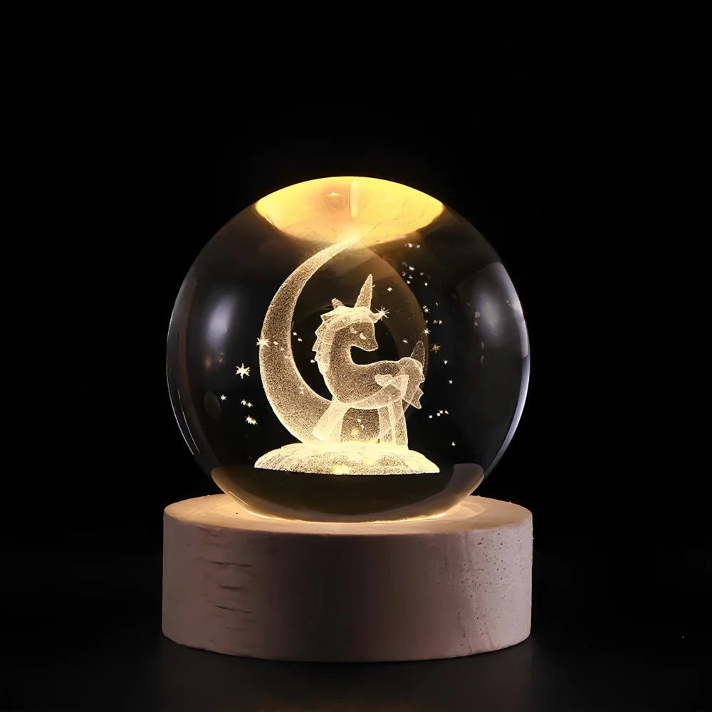 Stunning 3D Crystal LED Night Light | USB Powered & Elegant Design 25