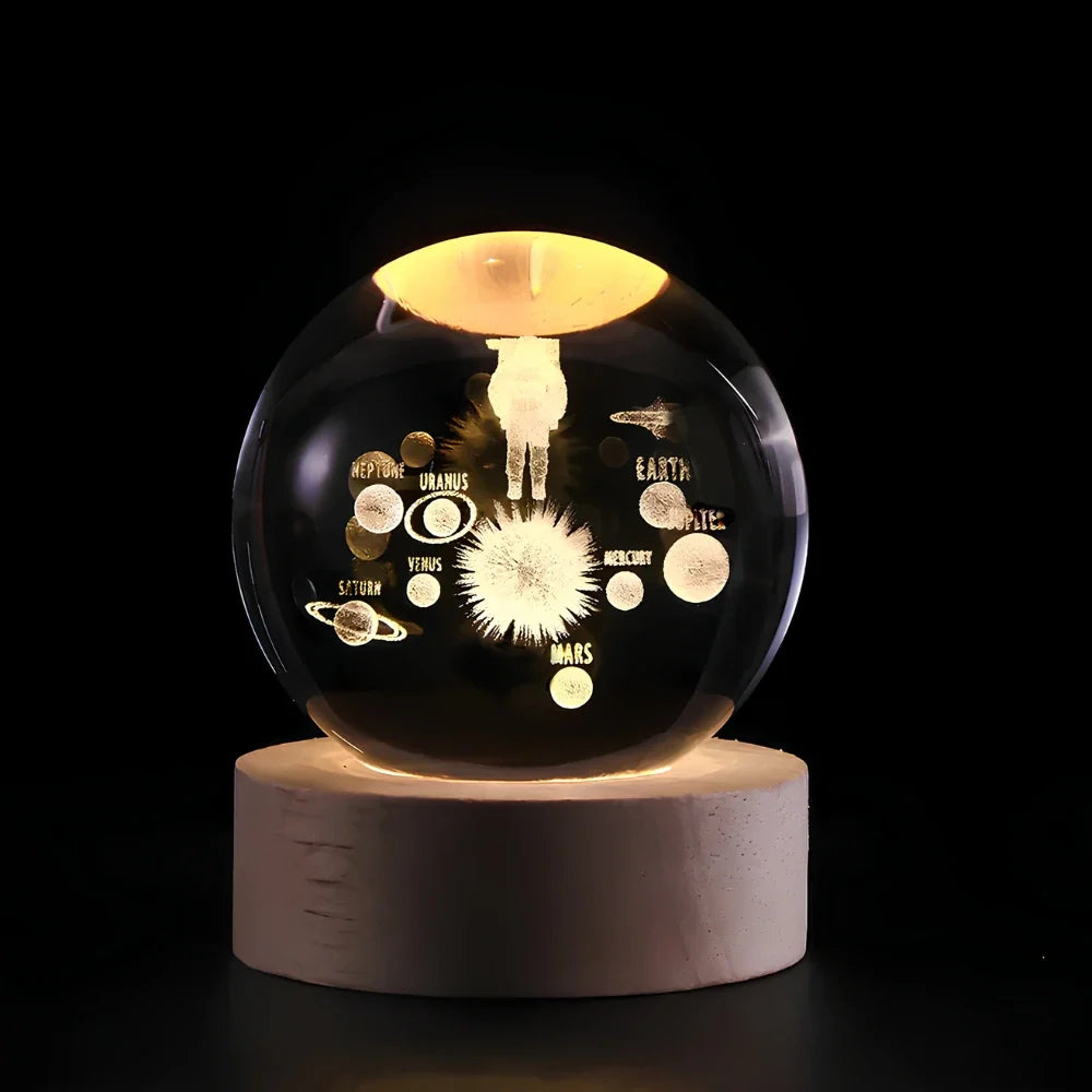 Stunning 3D Crystal LED Night Light | USB Powered & Elegant Design 6