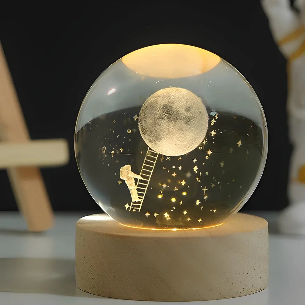 Stunning 3D Crystal LED Night Light | USB Powered & Elegant Design 7