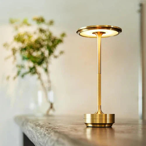 Stylish Brass Table Lamp | Rechargeable & Dimmable LED 4