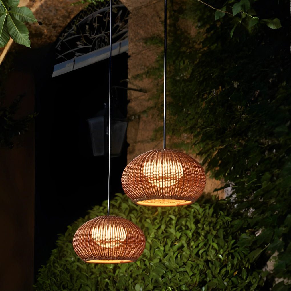 Stylish Rattan Outdoor Light | Weather-Resistant & Versatile 5