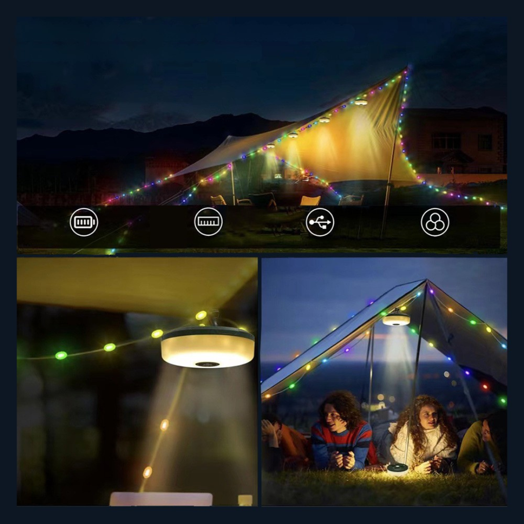 USB Rechargeable Outdoor String Lights | Color Changing & Portable 3
