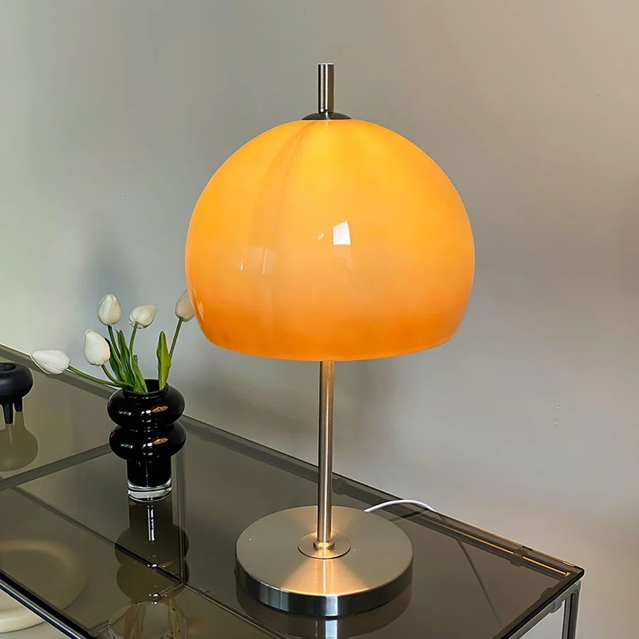 Vintage Amber Glass Table Lamp | Elegant Design & Warm Glow 3