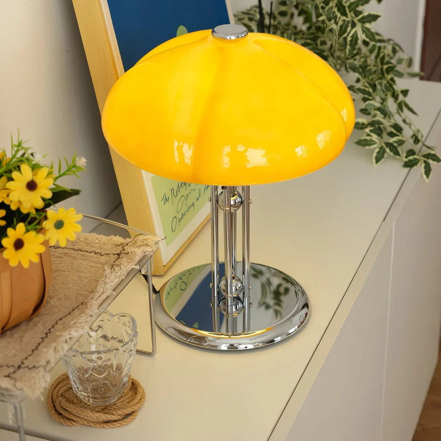 Vintage Amber Glass Table Lamp | Elegant Design & Warm Glow 5