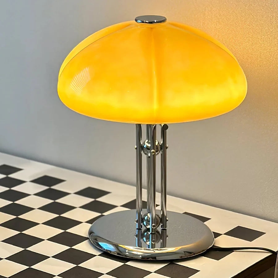 Vintage Amber Glass Table Lamp | Elegant Design & Warm Glow 7