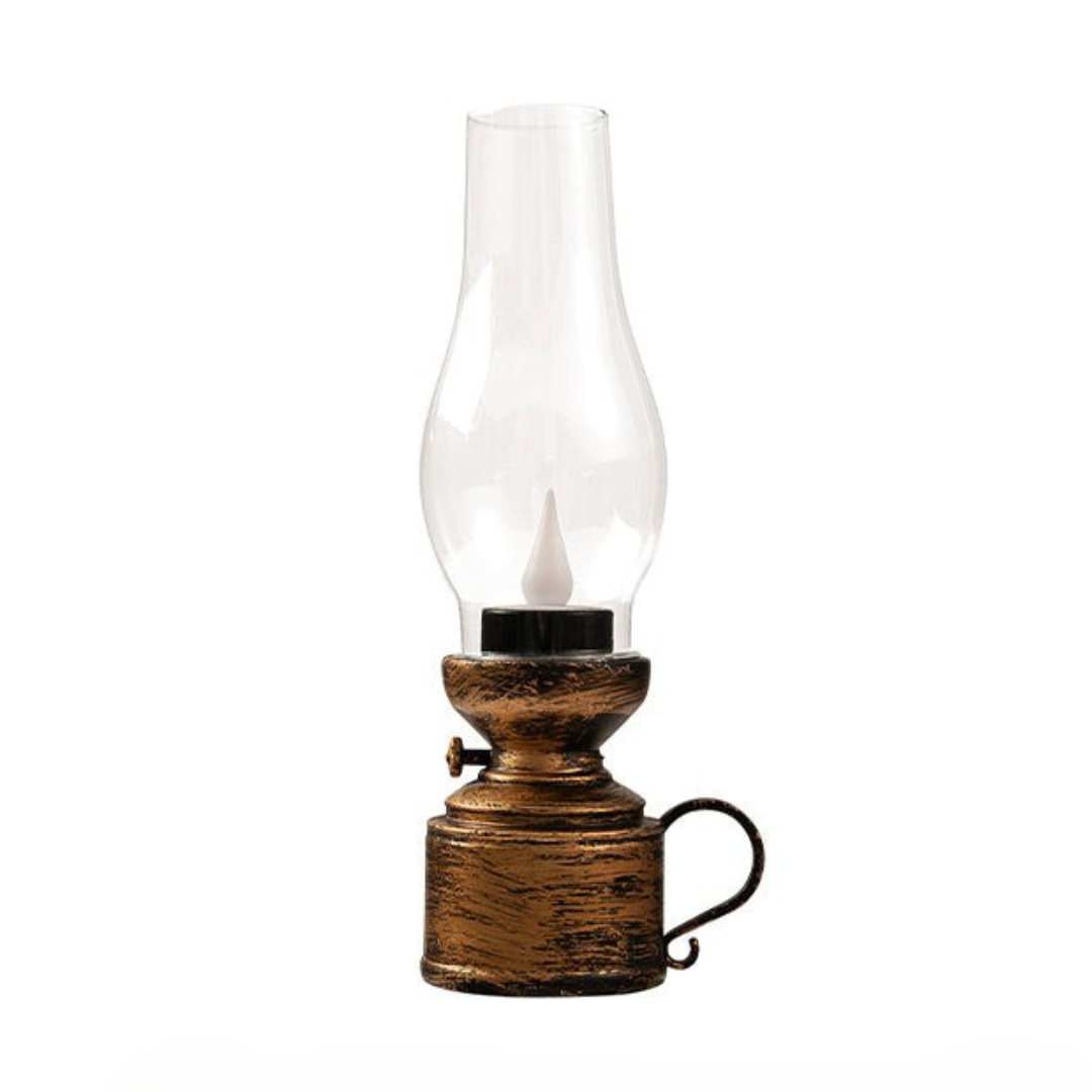 Vintage Lantern Style Table Lamp | LED & Battery-Powered 0