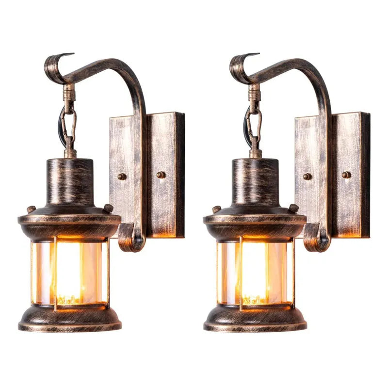 Vintage Wall Light | Durable Cast Iron & Glass Shade 7