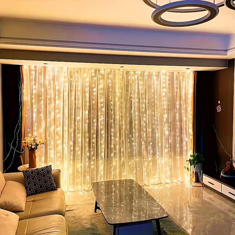 Warm White LED Fairy Lights Curtain | USB Powered & Remote Control 5
