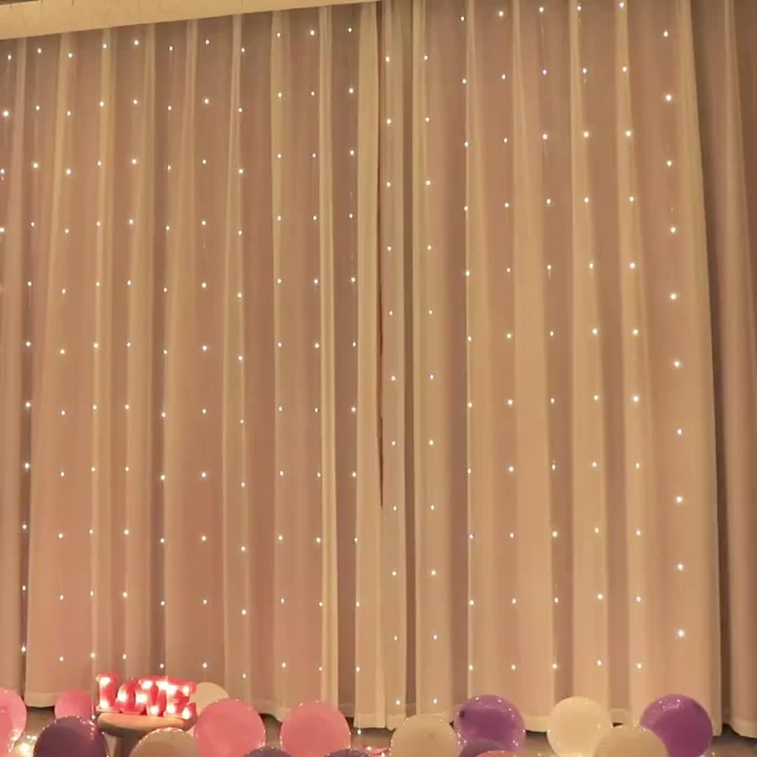 Warm White LED Fairy Lights Curtain | USB Powered & Remote Control 7