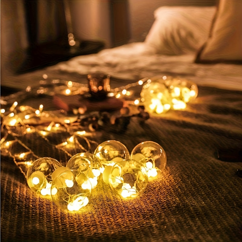Warm White LED Fairy Lights | Hanging Globe Ornaments 4