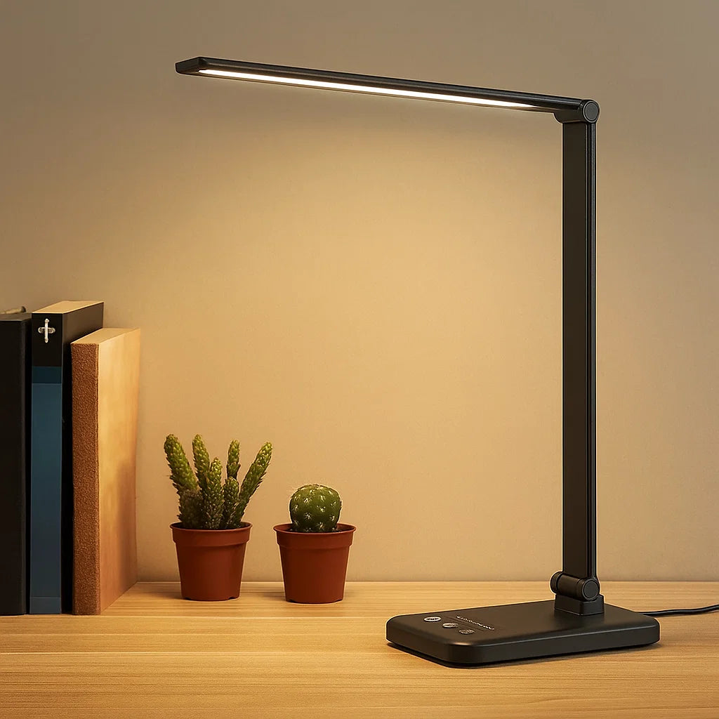 Adjustable LED Desk Lamp | USB Charging & Dimmable 4
