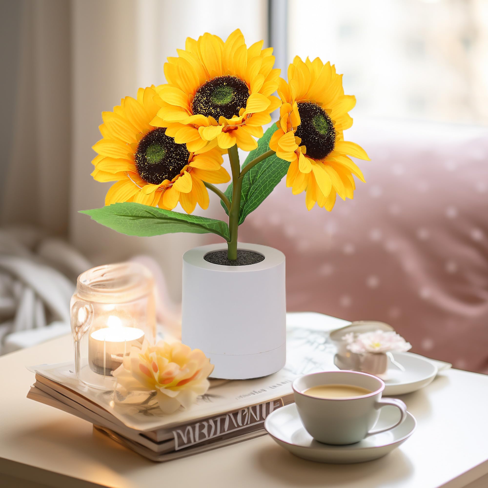 Charming Sunflower Table Lamp | LED & USB Rechargeable 4