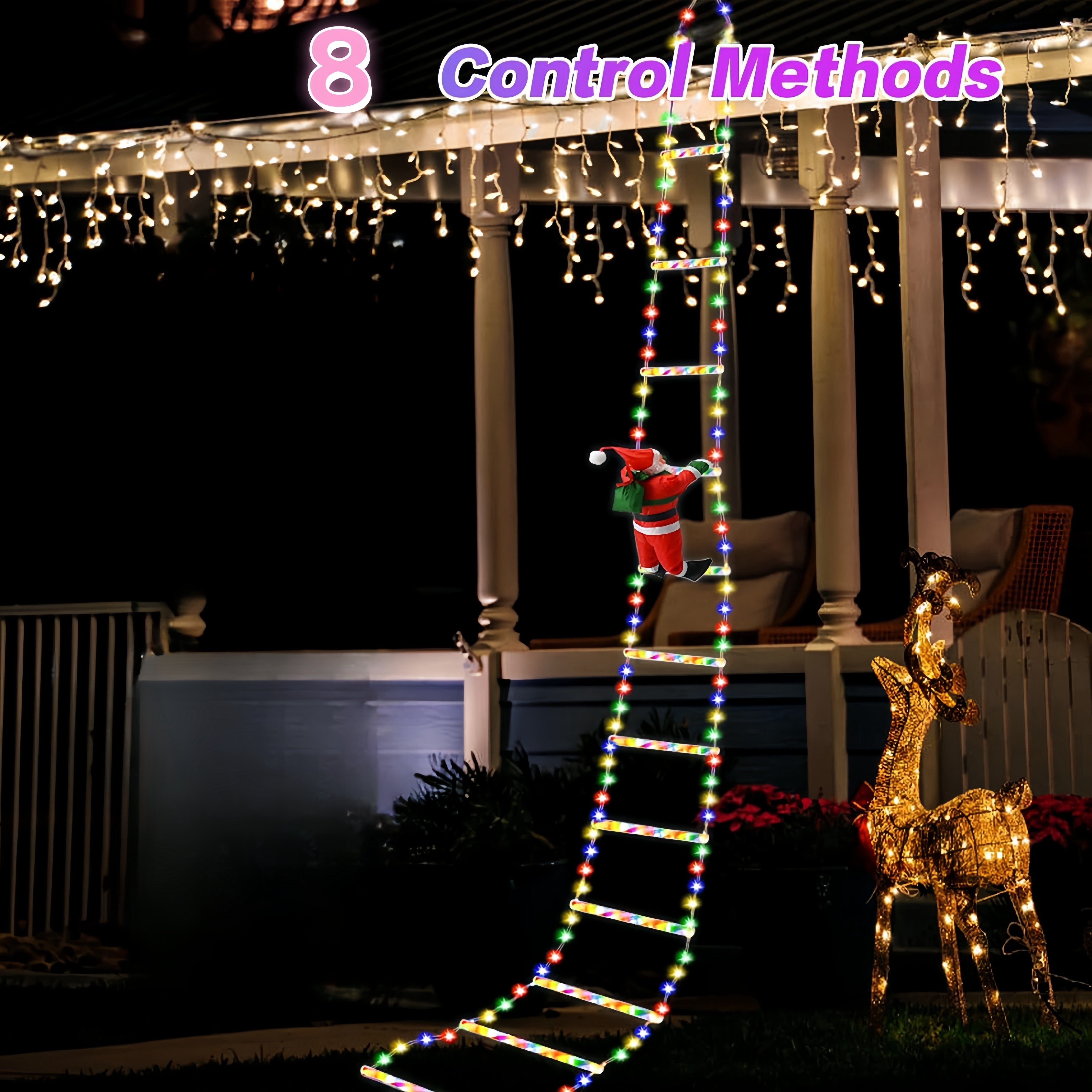 Cheerful Climbing Santa Lights | USB Powered & Multi-Color 2