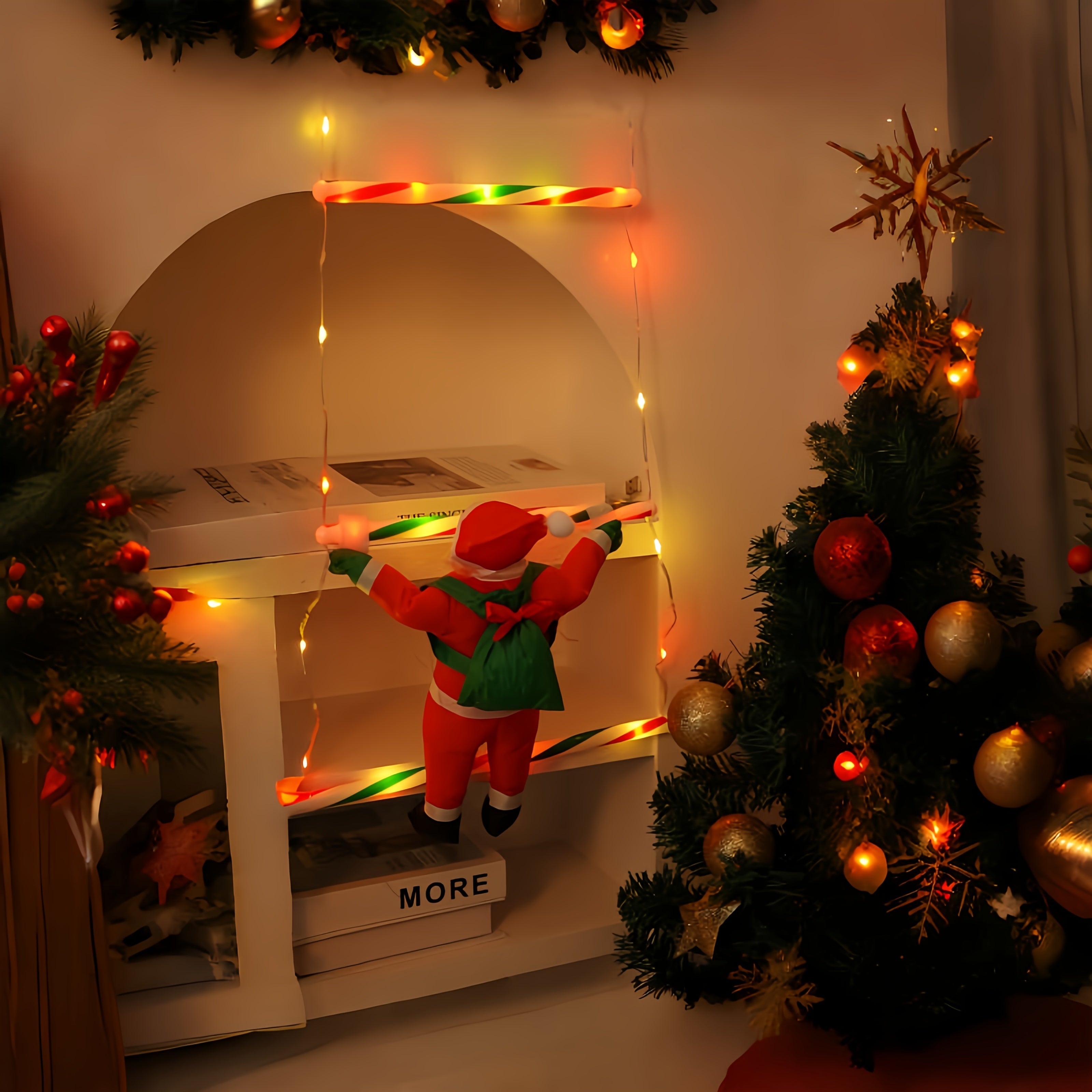 Cheerful Climbing Santa Lights | USB Powered & Multi-Color 3