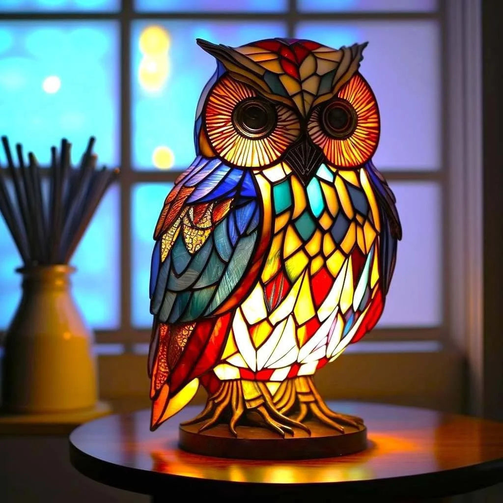 Colorful Stained Glass Animal Lamp | Unique Home Decor 0