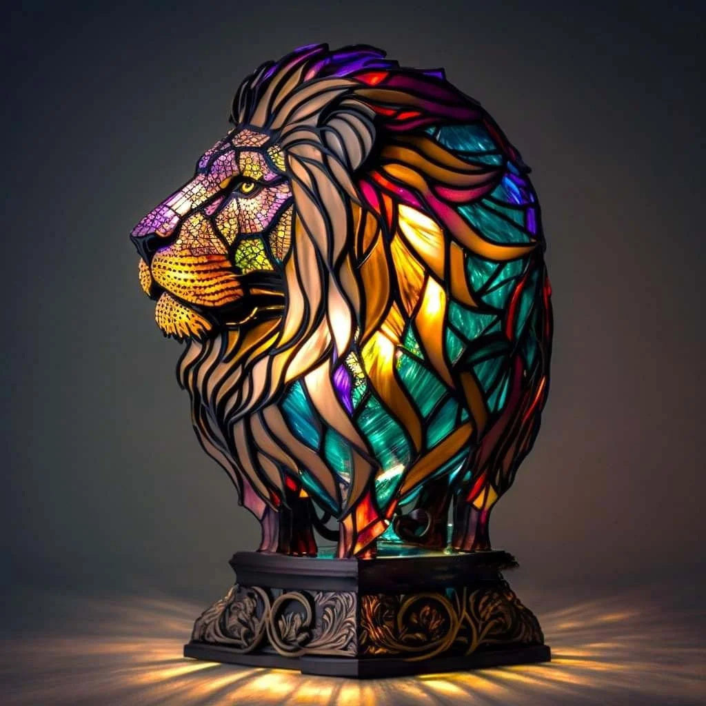 Colorful Stained Glass Animal Lamp | Unique Home Decor 5
