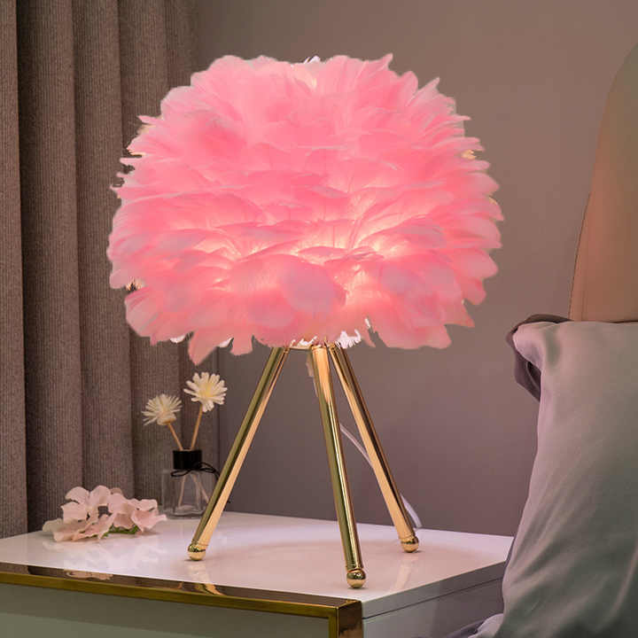 Dimmable Feather Table Lamp | Tripod Base & Elegant Design 4