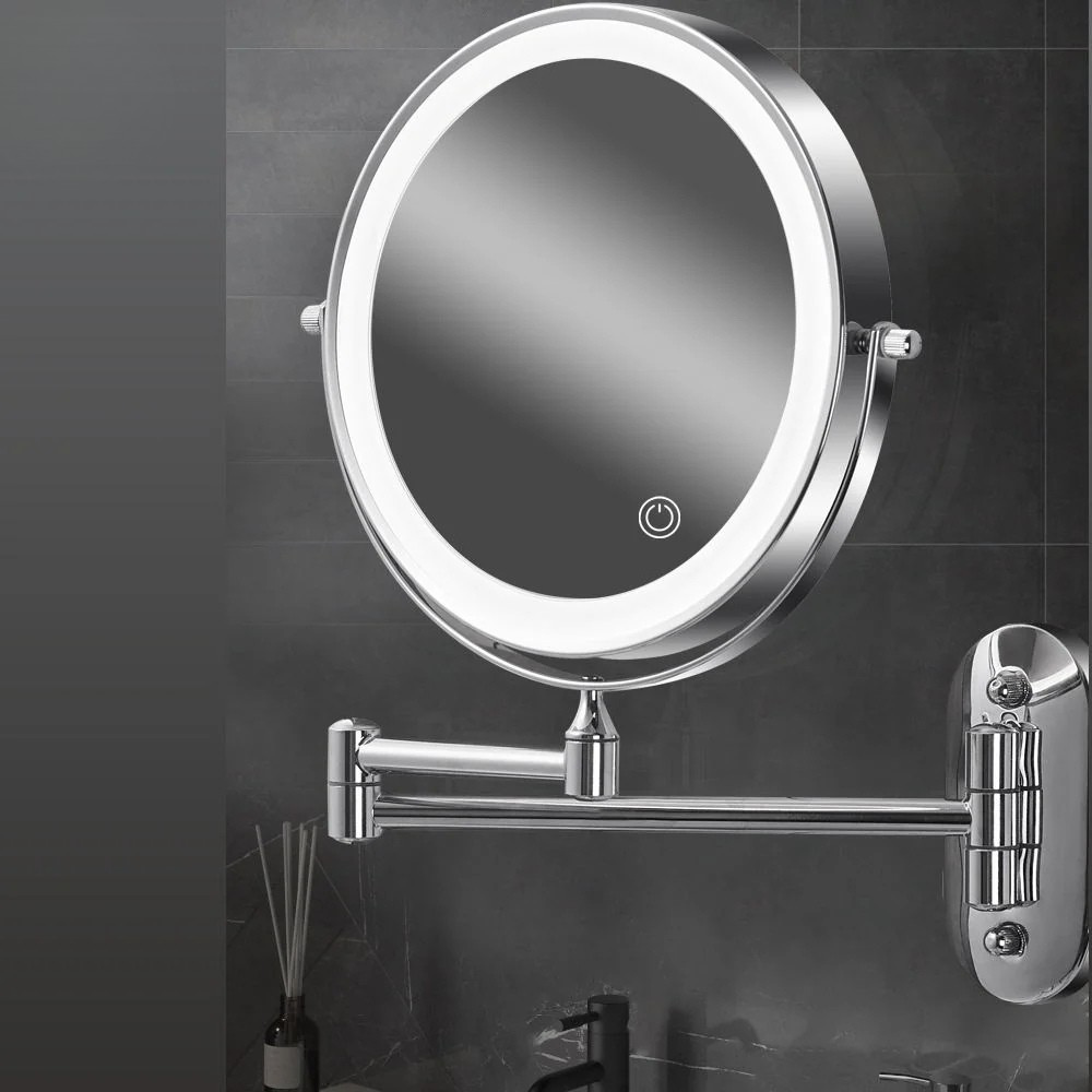 Dimmable LED Wall Mirror | Dual-Sided Magnification & Touchscreen Control 1
