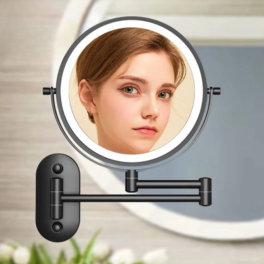 Dimmable LED Wall Mirror | Dual-Sided Magnification & Touchscreen Control 4