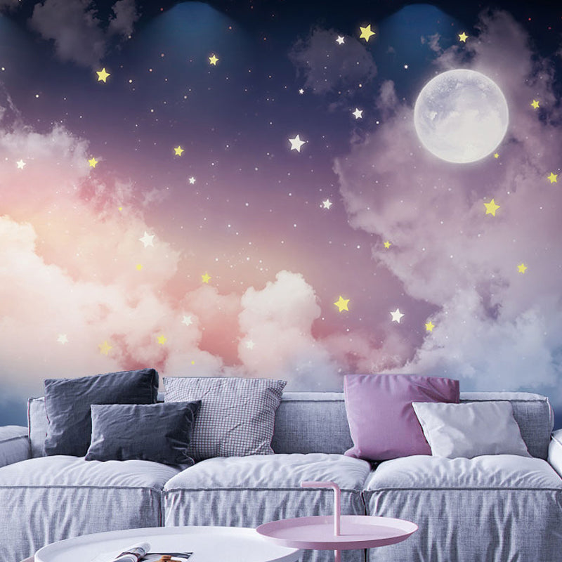 Dreamy Moon and Star Wall Mural | Modern Design 0