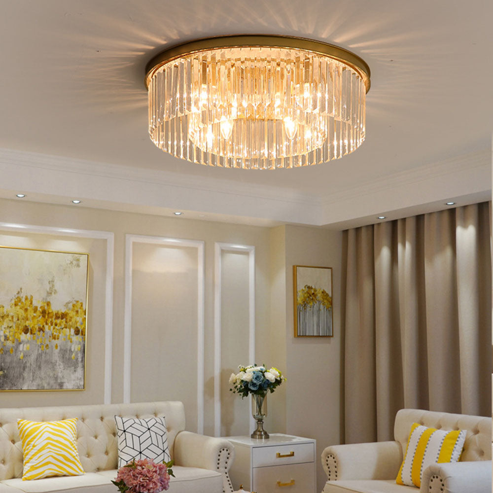 Elegant Crystal Ceiling Light | Flush Mount Fixture, Luxury Design 0