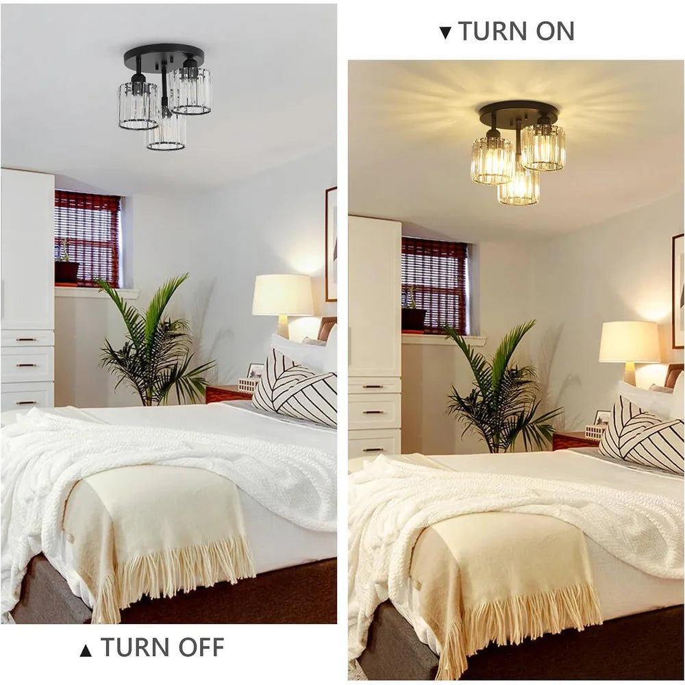 Elegant Crystal Ceiling Light | Modern Semi-Flush Mount 4