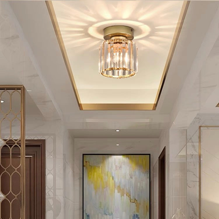 Elegant Crystal Glass Ceiling Light | Modern Brass Fixture 10