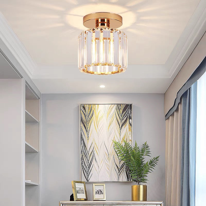 Elegant Crystal Glass Ceiling Light | Modern Brass Fixture 12