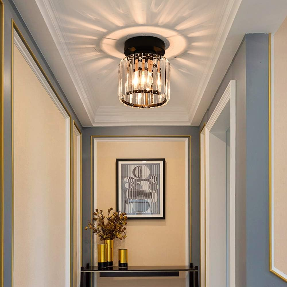 Elegant Crystal Glass Ceiling Light | Modern Brass Fixture 13