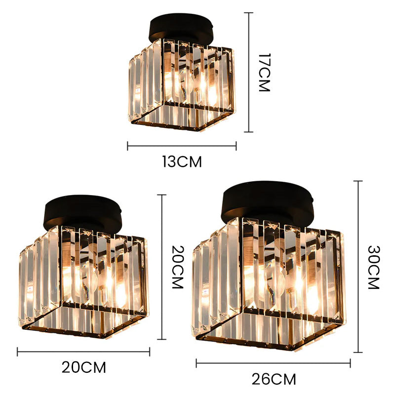 Elegant Crystal Glass Ceiling Light | Modern Brass Fixture 4