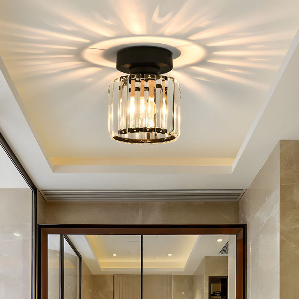 Elegant Crystal Glass Ceiling Light | Modern Brass Fixture 6