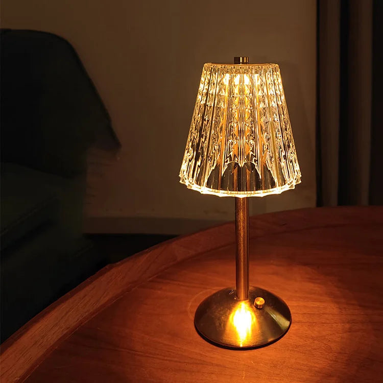 Elegant Crystal Table Lamp | USB Rechargeable & LED 7