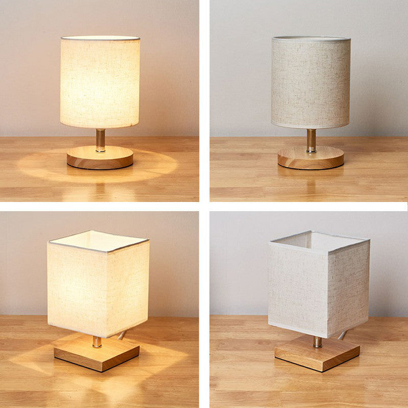 Elegant Fabric Shade Table Lamp | Wooden Base & Ambient Lighting 1