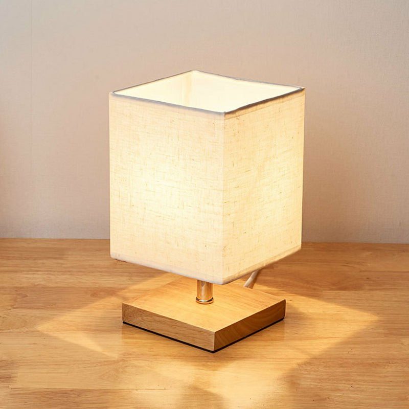 Elegant Fabric Shade Table Lamp | Wooden Base & Ambient Lighting 2