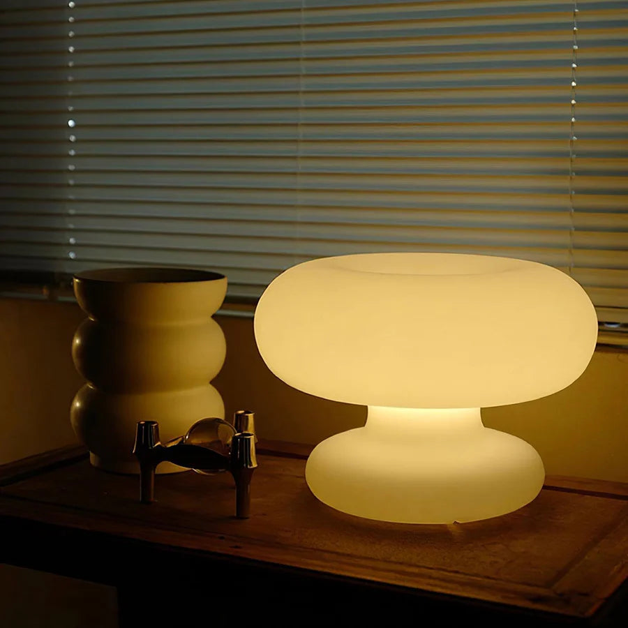 Elegant Frosted Glass Table Lamp | Warm Ambient Lighting 1
