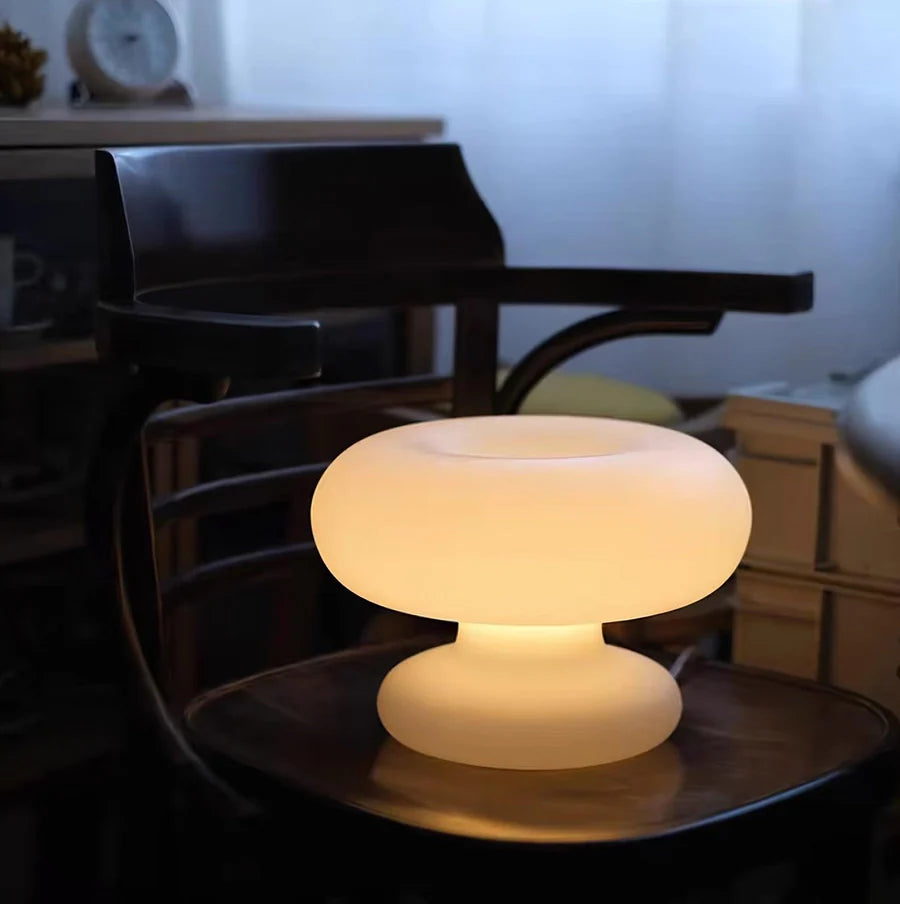 Elegant Frosted Glass Table Lamp | Warm Ambient Lighting 5