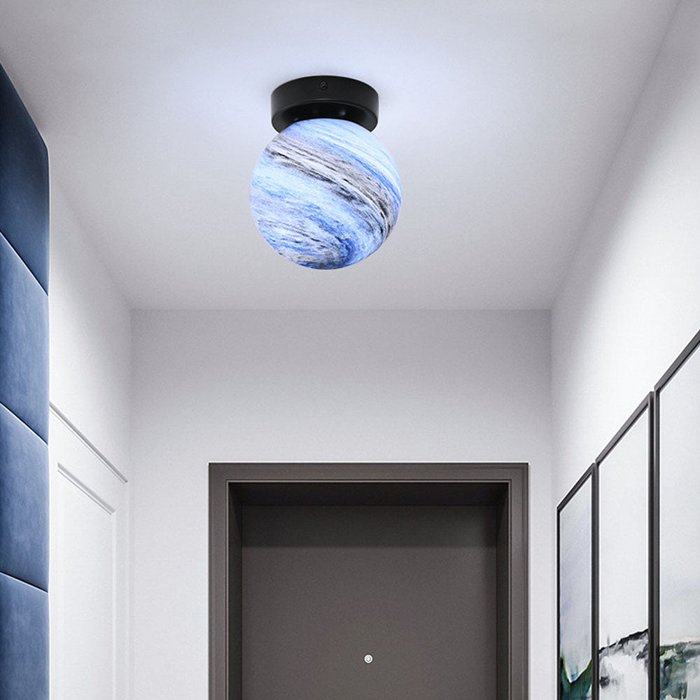 Elegant Glass Globe Ceiling Light | Flush Mount Fixture & Soft Ambient Lighting 1
