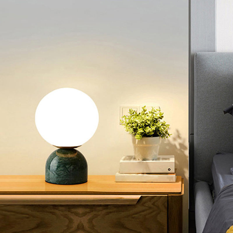 Elegant Glass Globe Table Lamp | Stone Base & LED Compatible 1