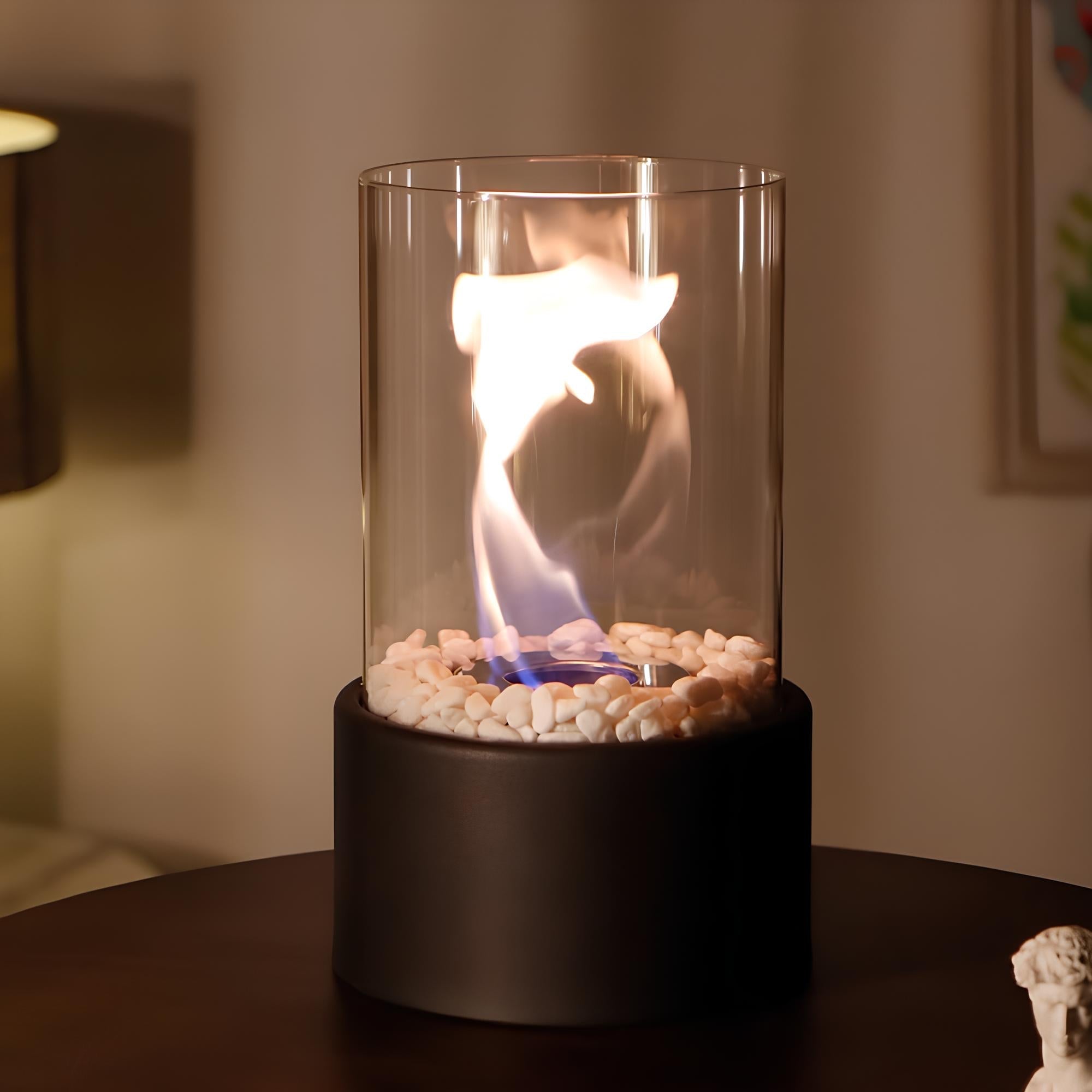 Elegant Glass Oil Lamp | Decorative Tabletop Fireplace 0