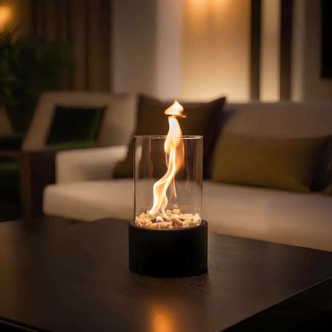 Elegant Glass Oil Lamp | Decorative Tabletop Fireplace 1