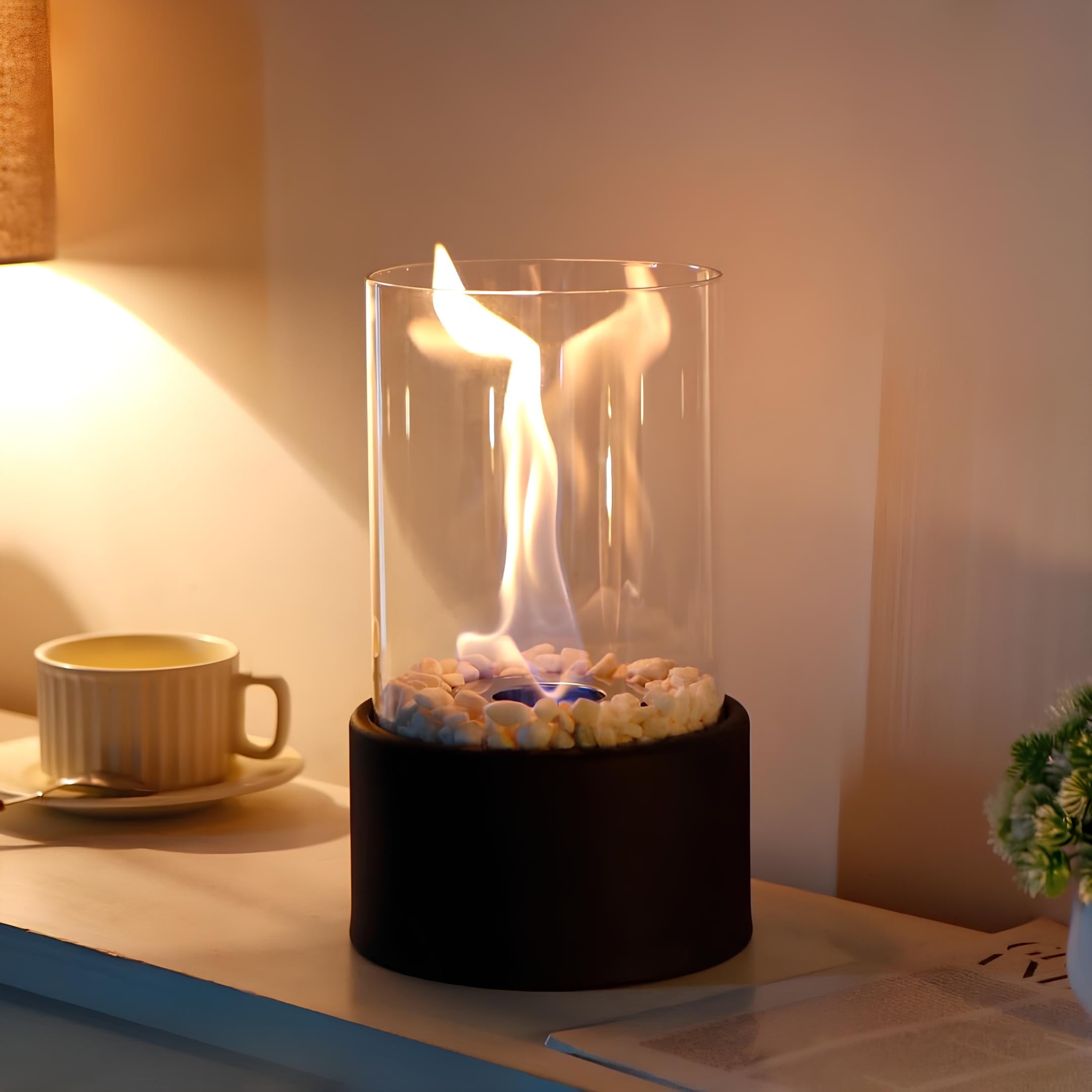 Elegant Glass Oil Lamp | Decorative Tabletop Fireplace 2