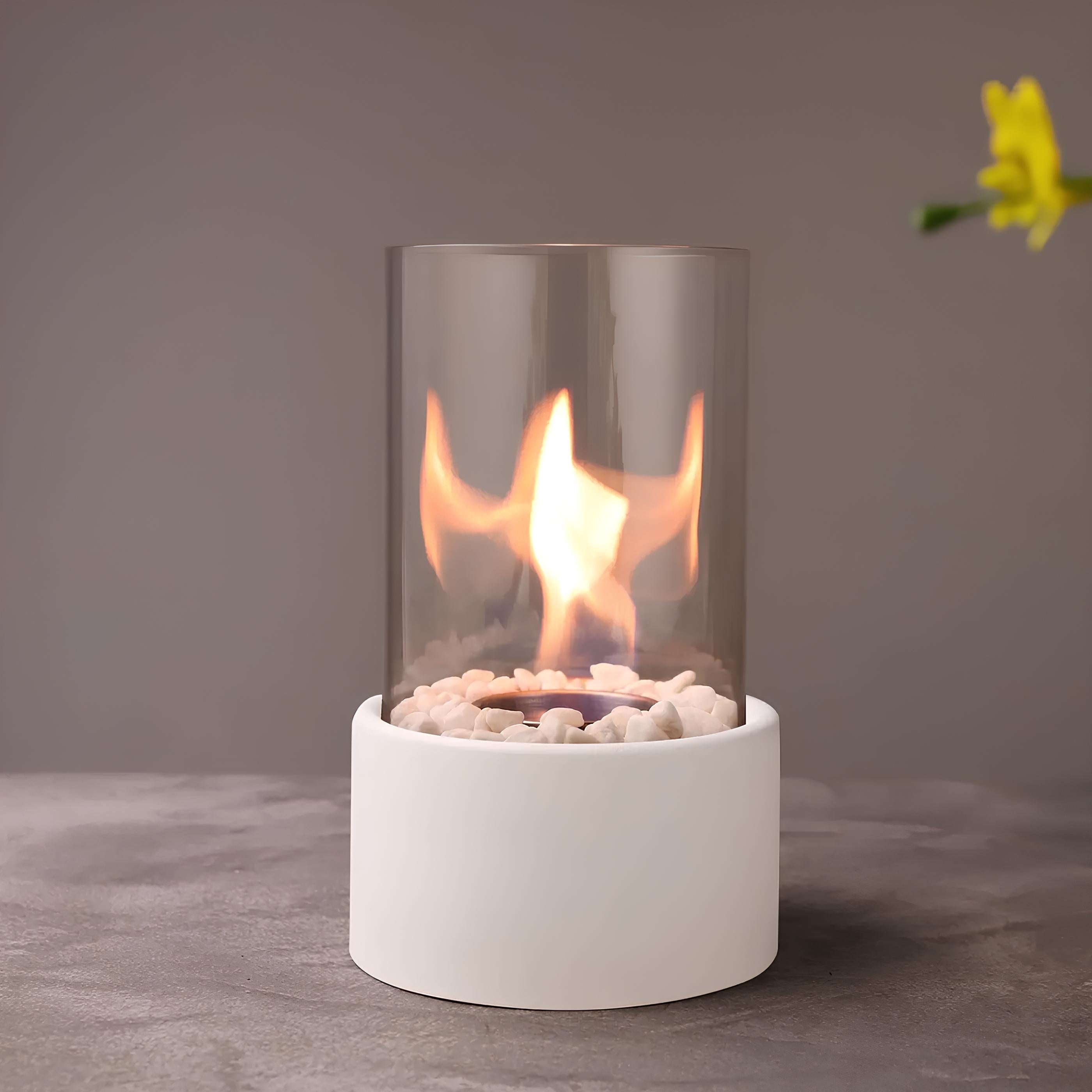 Elegant Glass Oil Lamp | Decorative Tabletop Fireplace 3